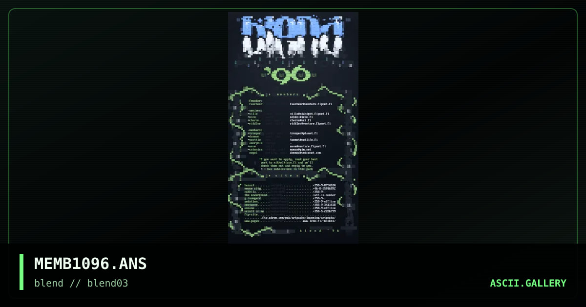 memberlist 10/96, by riddler, 1996