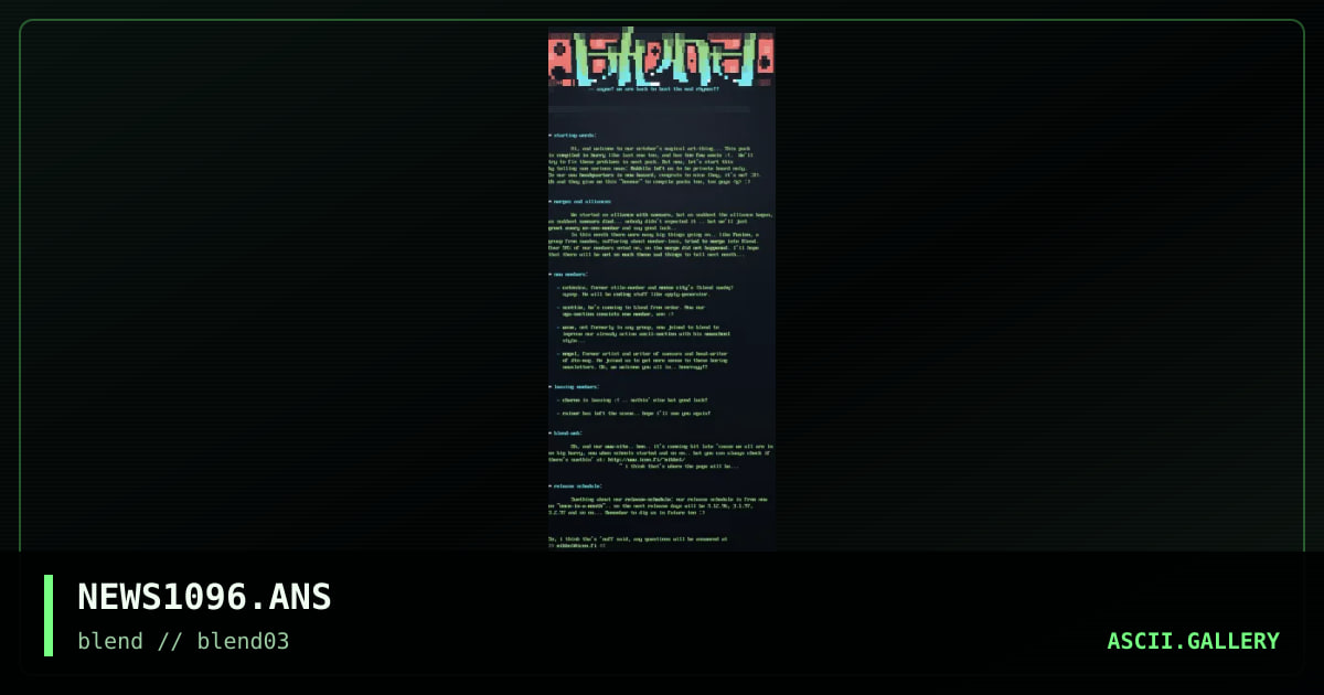 newsletter 10/96, by ville, 1996