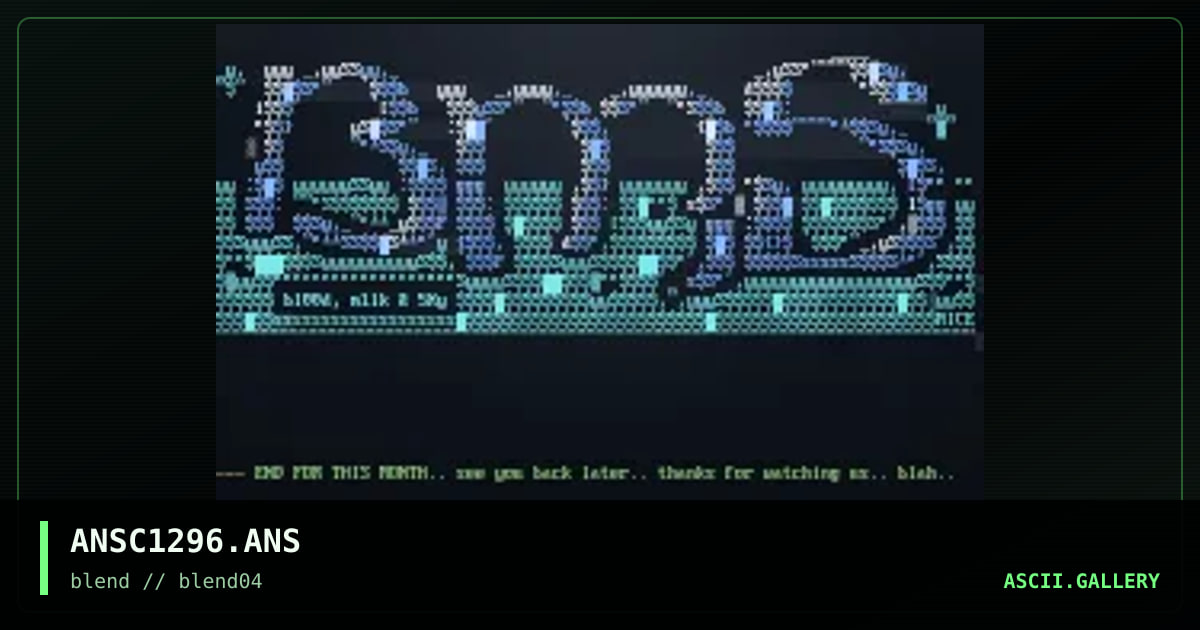 ANSCII logocluster 12/96, by ville, mice, hash, wave, risu, 1996
