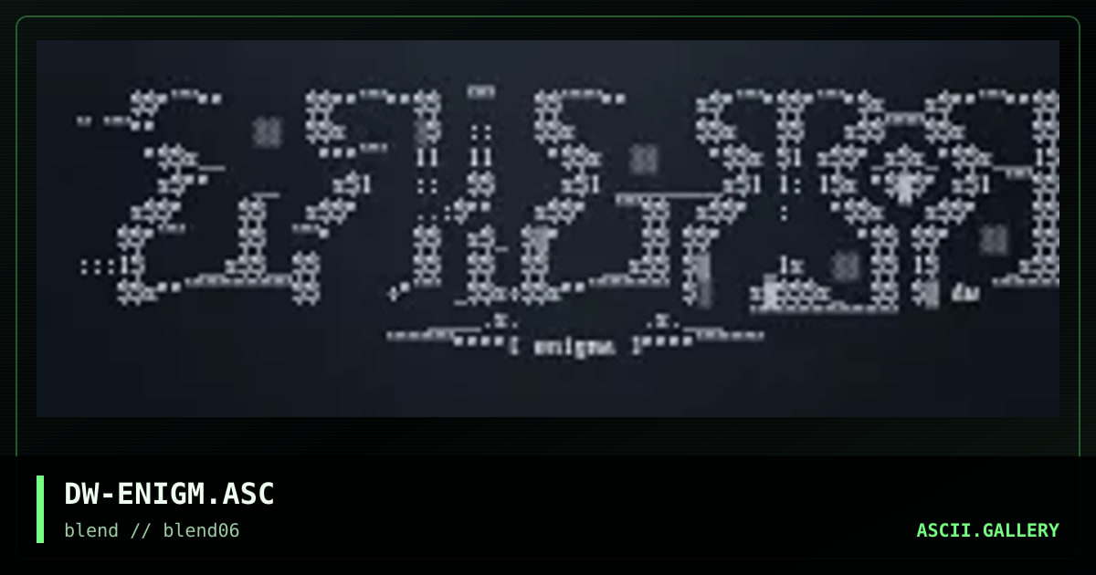 enigma, by drynwhyl, 1997