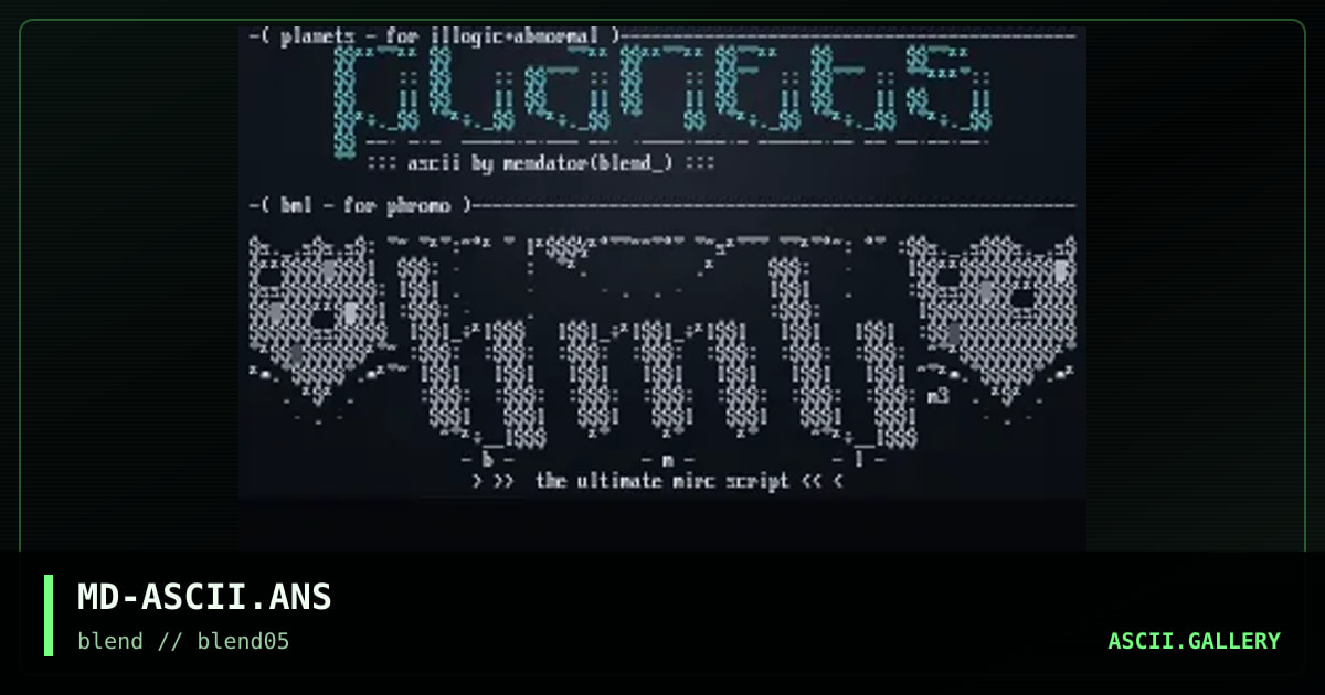 ascii cluster, by mendator, 1997