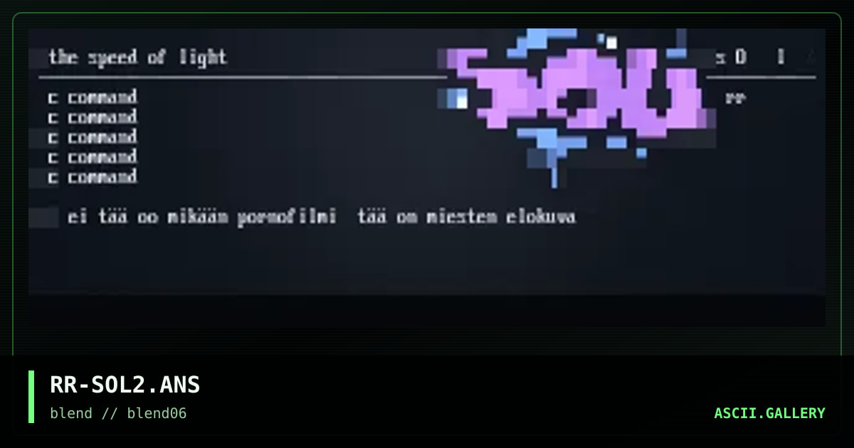 speed of light, by riddler, 1997