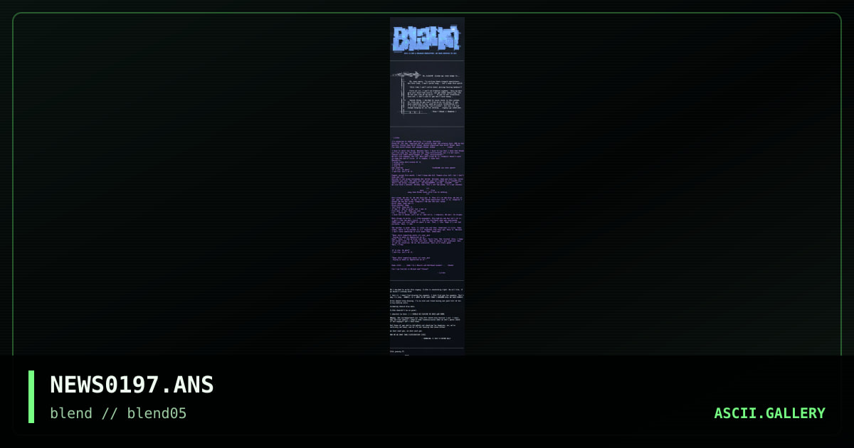 [0197] newsletter, by blend, 1997