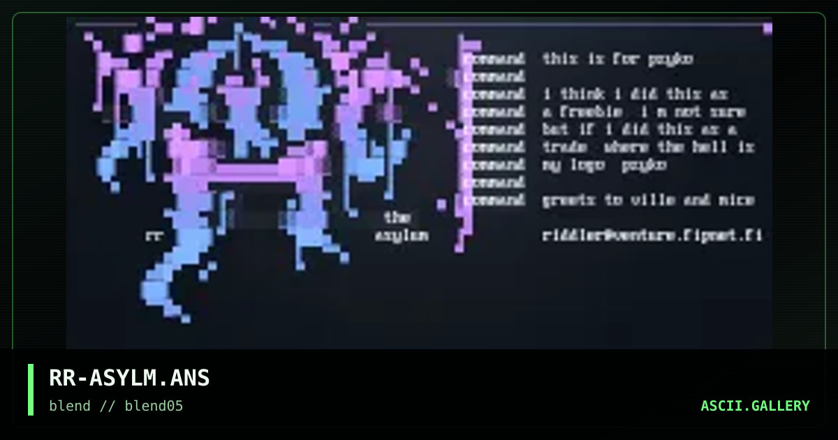 the asylum, by riddler, 1997