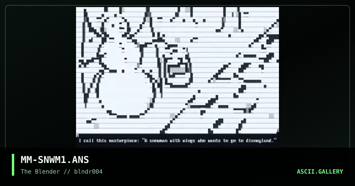 "A snowman with wings..", by mighty mouse, 1996