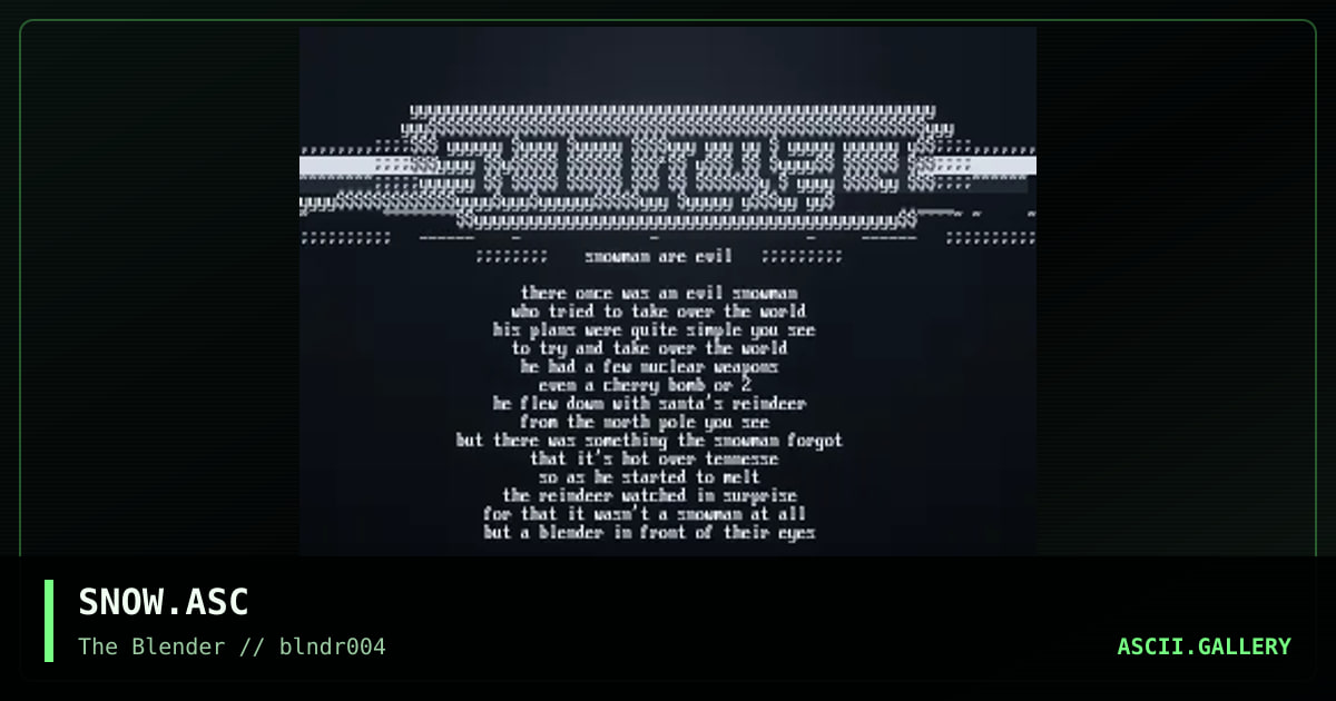 SNOW.ASC, by blender, 1996