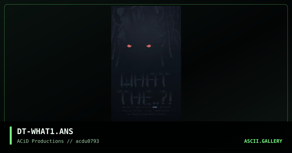DT-WHAT1.ANS, by dr tongue, 1993