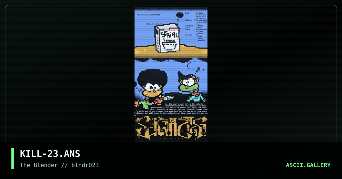 KILL-23.ANS, by cthulu, ironghost, wat0r, phanatik, toons xilion, 1997