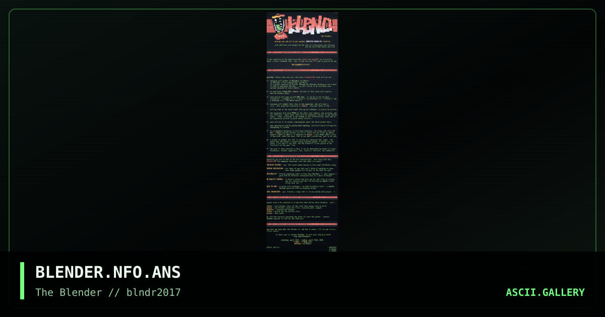 Blender instructions, by blender, 2017