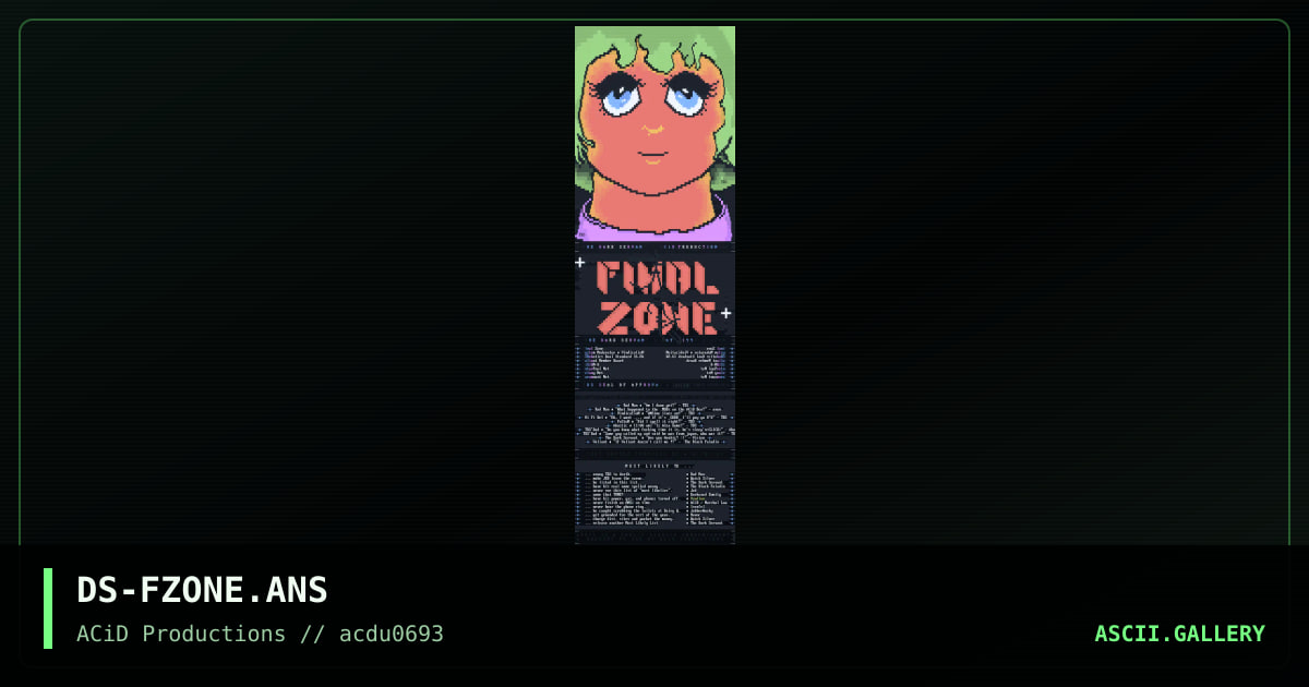 DS-FZONE.ANS, by the dark servant, 1993