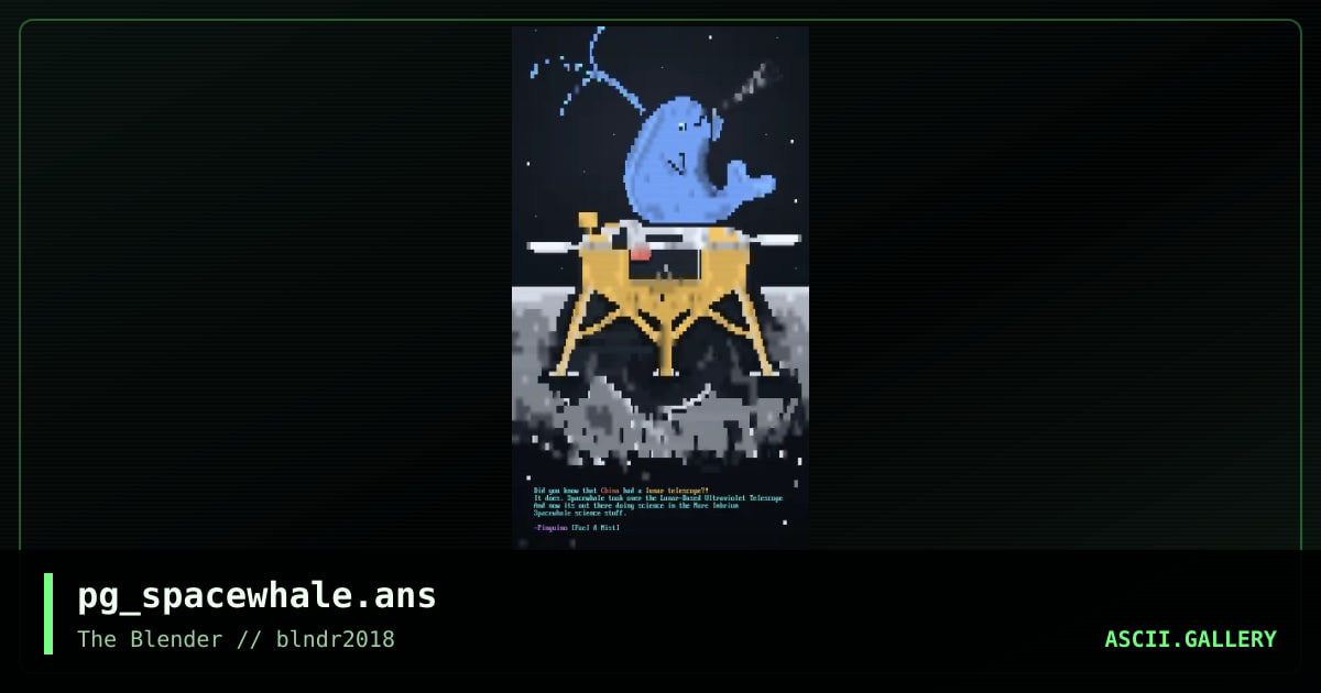 Spacewhale Science, by pinguino, 2018