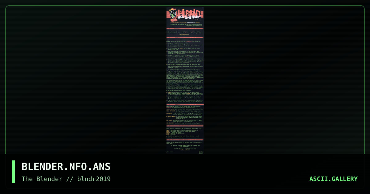 Blender instructions, by blender, 2019
