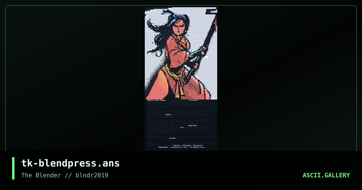 Empress blender, by the knight, 2019