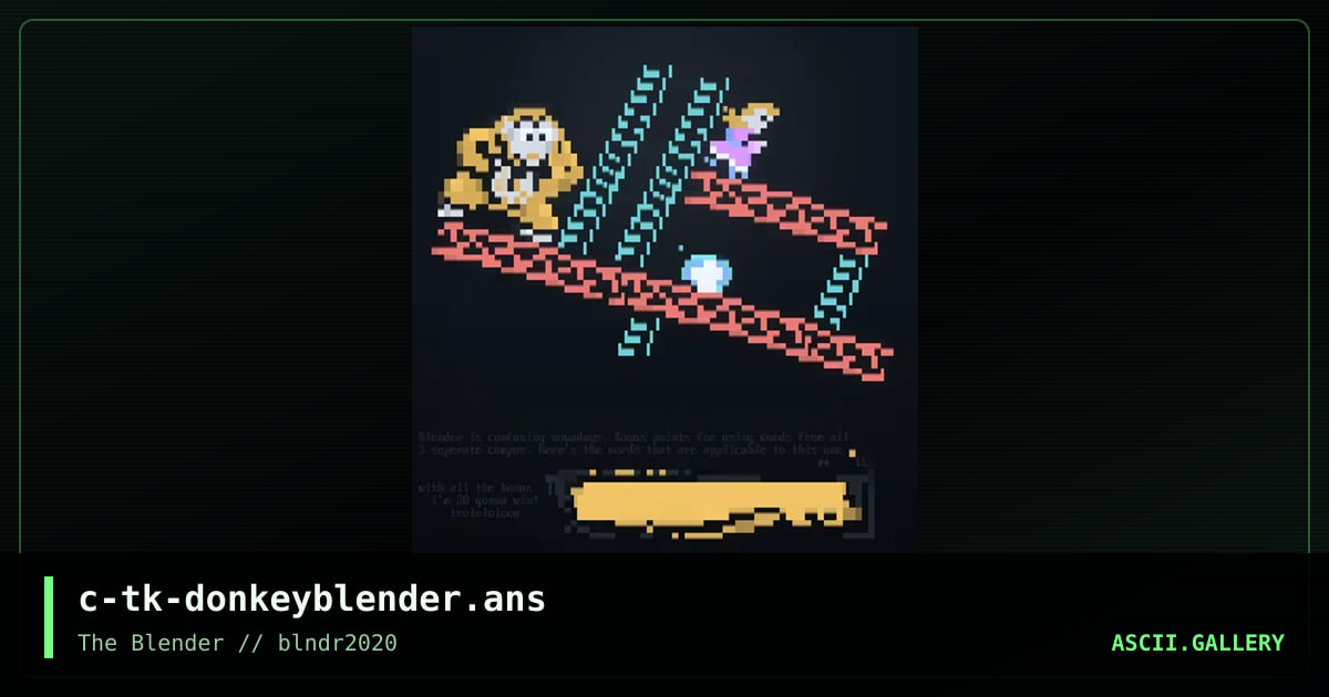 blender donkey kong, by the knight, 2020