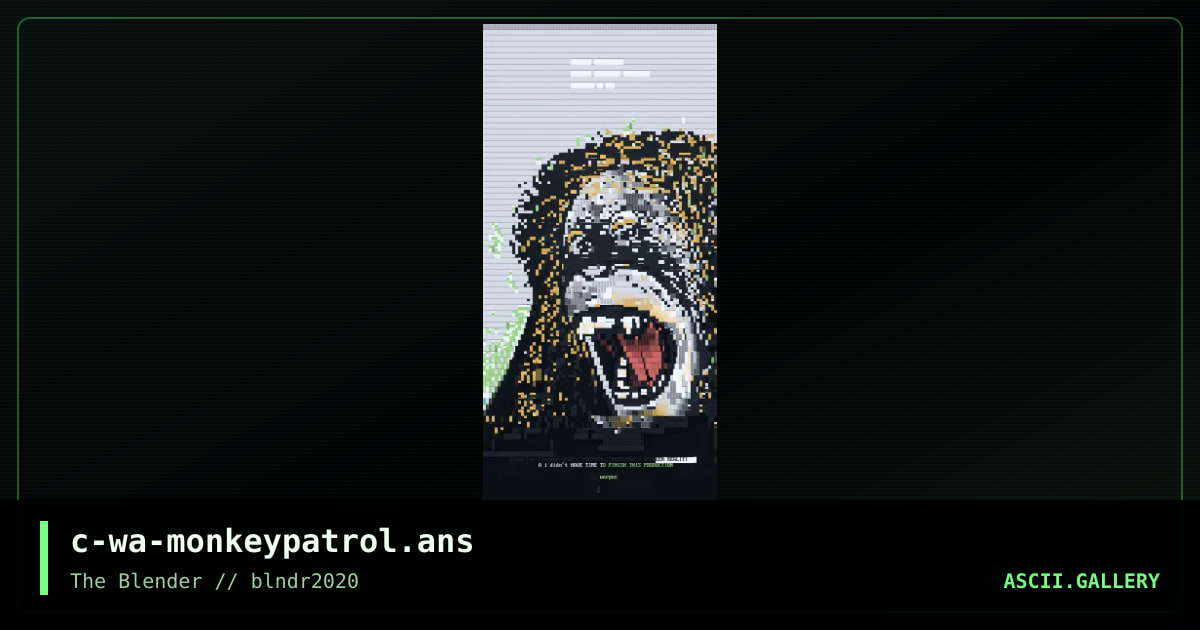 monkey patrol, by warpus, 2020