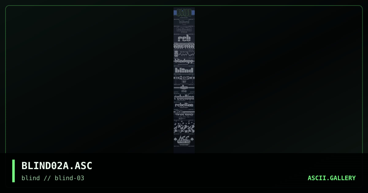 ascii collection "a", by qk, blatz, 1996