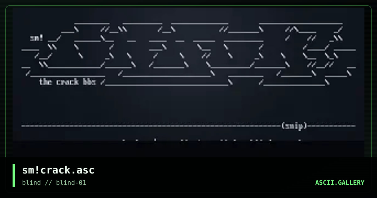 crack!@>>release 01, by smurf, 1999