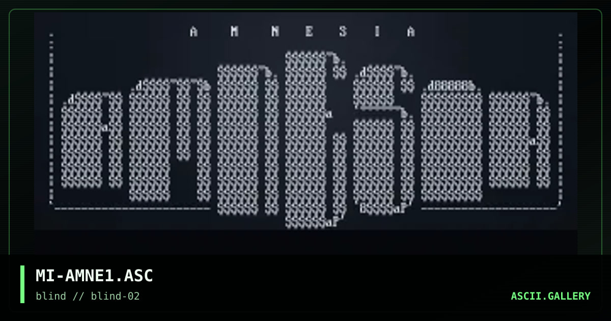 Amnesia, by mighty mouse, 1996