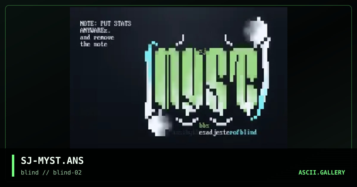 SJ-MYST.ANS, by the sad jester, 1996