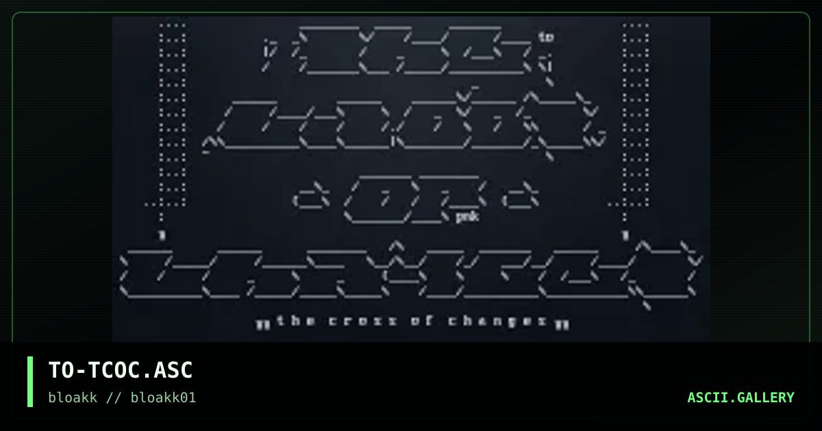 TO-TCOC.ASC, by talo, 1998