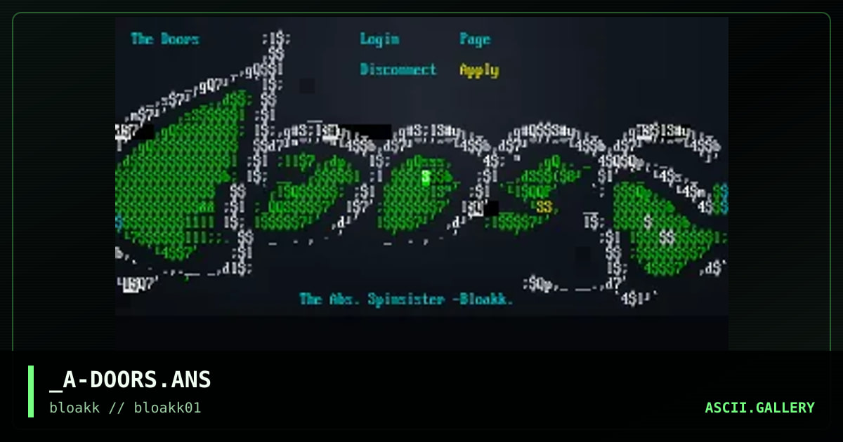 _A-DOORS.ANS, by absent spinsister, 1998