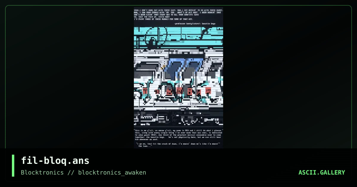 BLOQTRAINZ, by filth, 2013