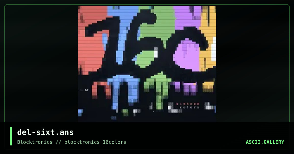 Sixteen Colors, by delicious, 2013