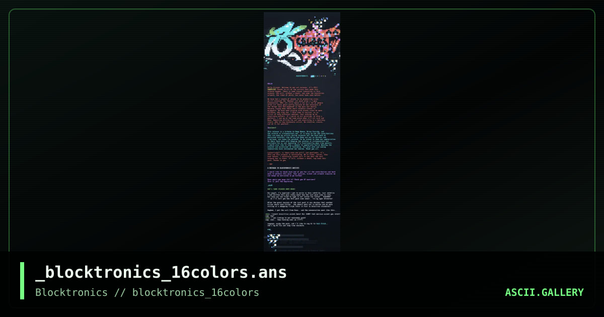 _blocktronics_16colors.ans, by avenging angel, 2013