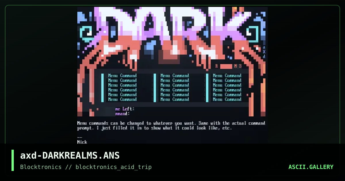 dark realms menu template, by access denied, 2013