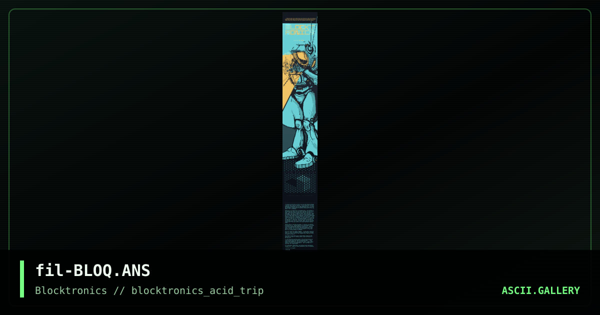 BLOCKTRONICS, by filth, 2013