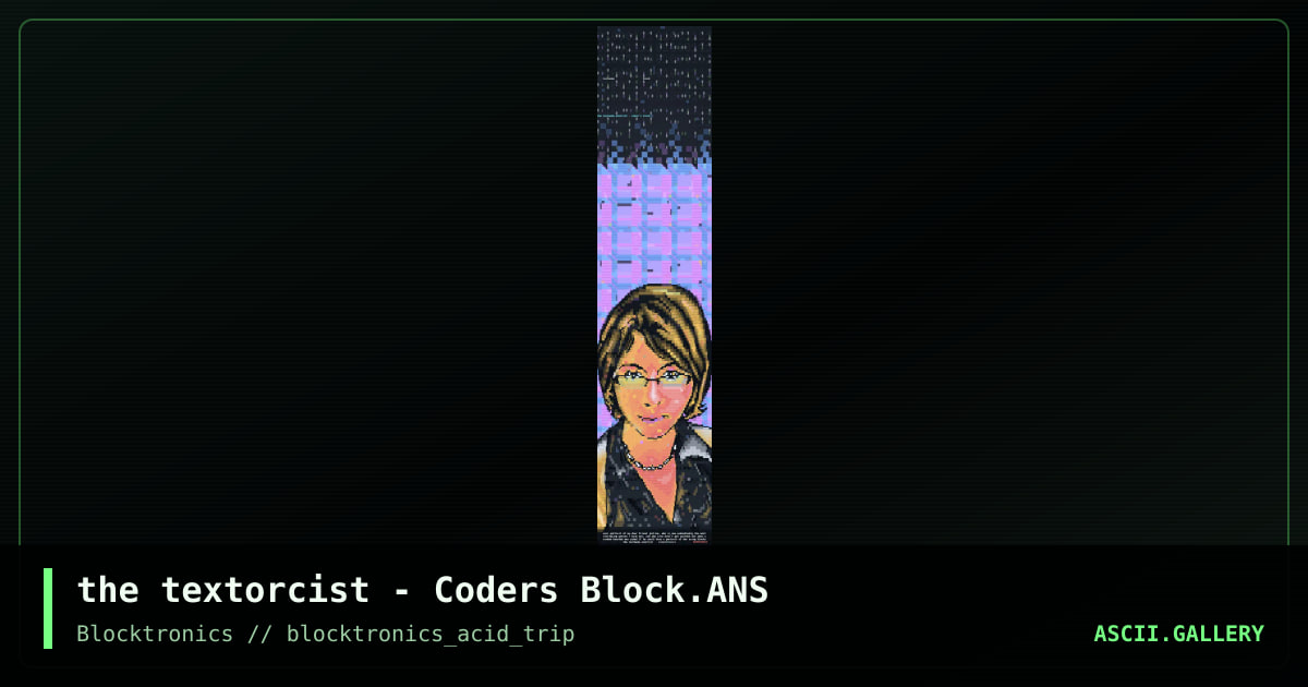 Coders Block, by the textorcist, 2013