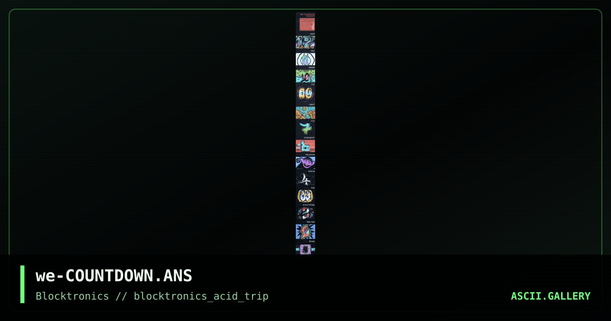 the countdown project, by enzo, ant, spear, the creep fever, the textmode exorcist, ungenannt, avenging angel, knocturnal, zeus ii, radman, irokos, delicious, 2013