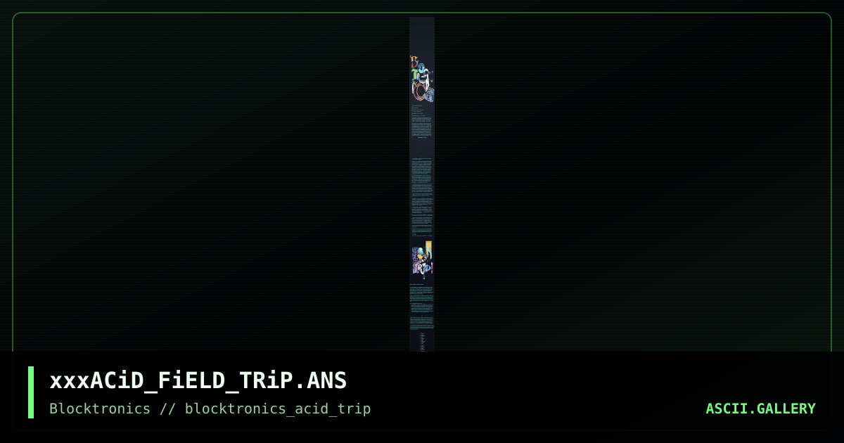 The ACiD Field Trip collection, by blocktronics, 2013