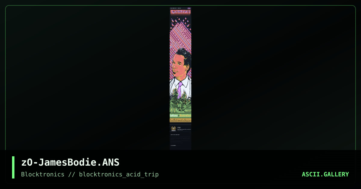 ANSi Legends: James Bodie, by enzo, 2013