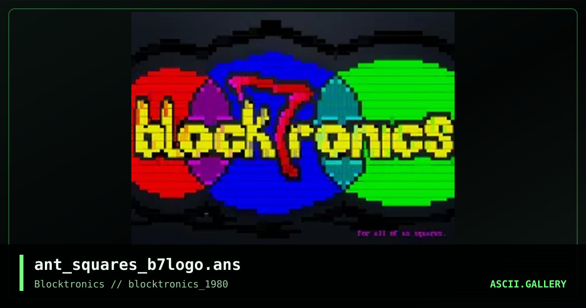 ant_squares_b7logo.ans, by ant, 2014