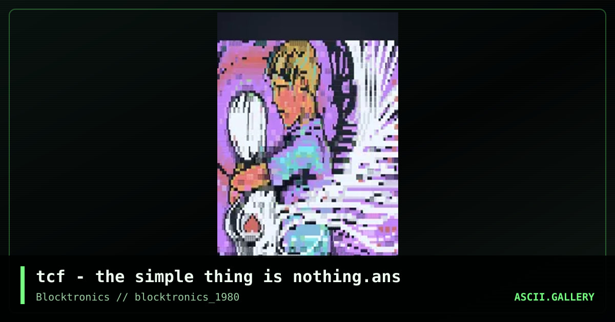 tcf - the simple thing is nothing.ans, by tcf, 2014