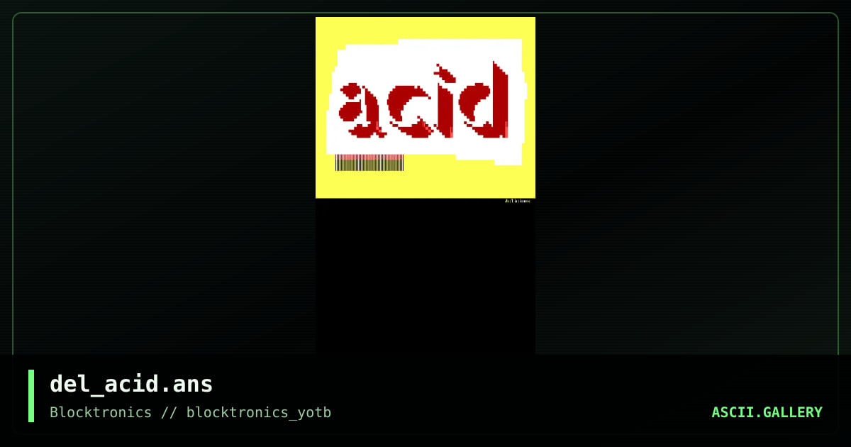 Acid, by delicious, 2015