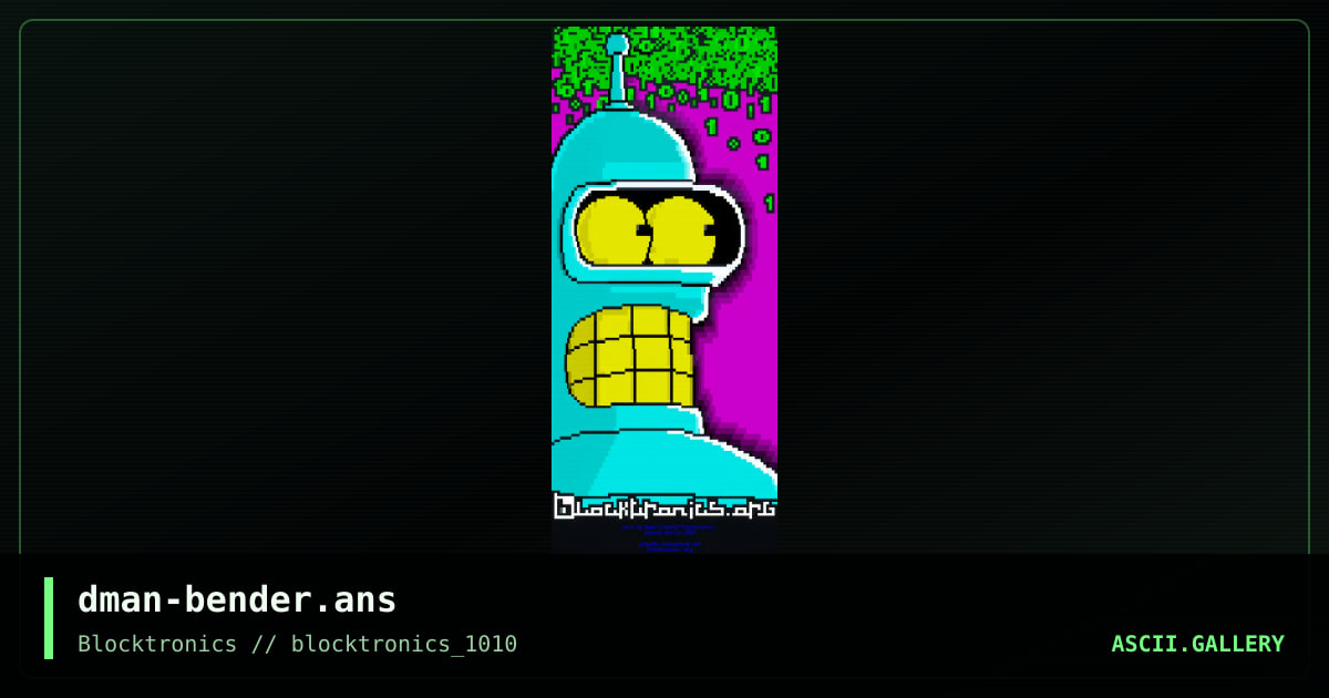 Bender Rodrigez, by dman, 2014