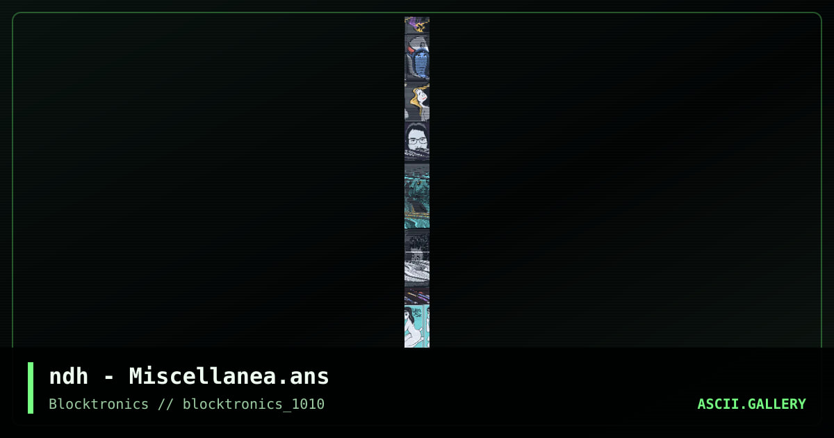 Miscellanea 1, by ndh, 2014