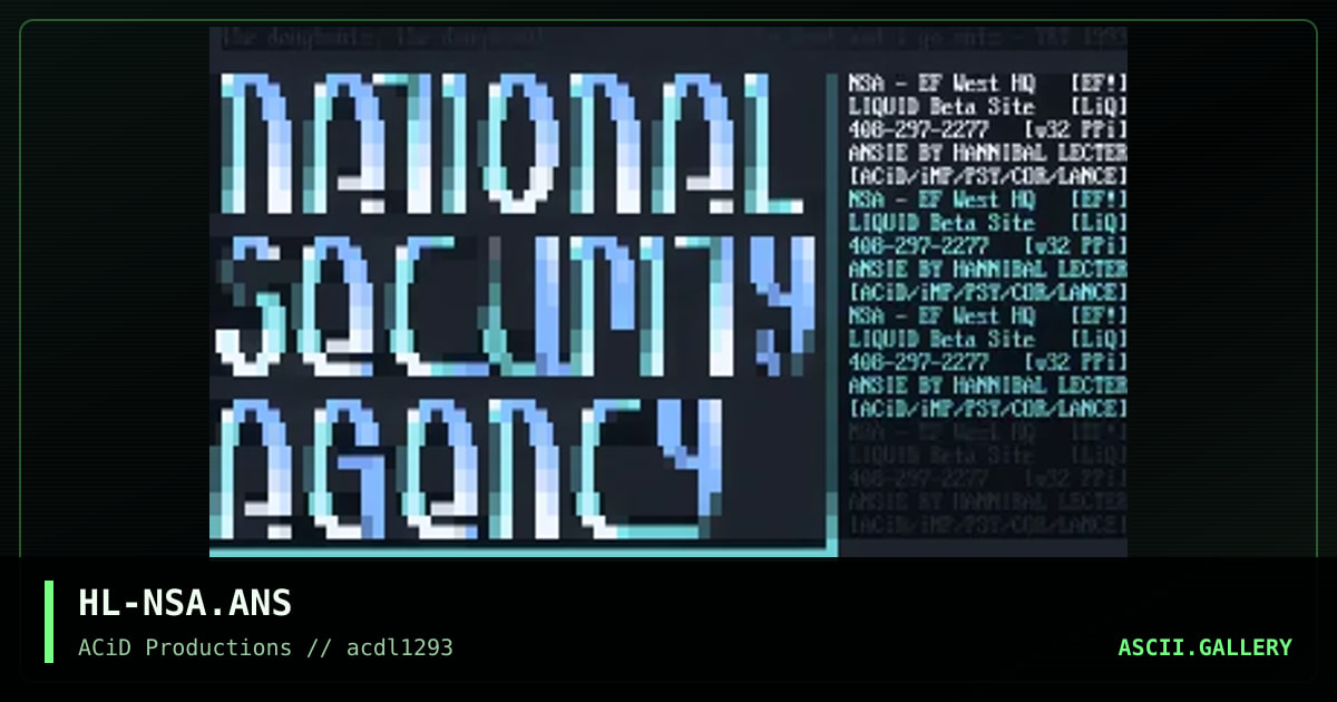 HL-NSA.ANS, by hannibal lecter, 1993