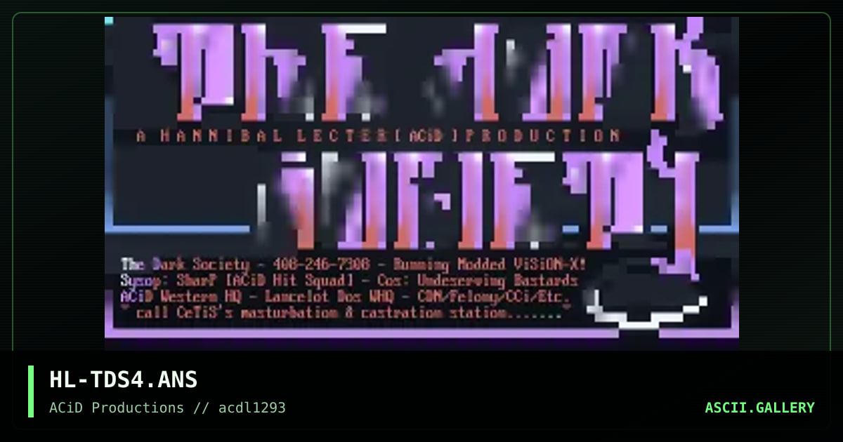 HL-TDS4.ANS, by hannibal lecter, 1993