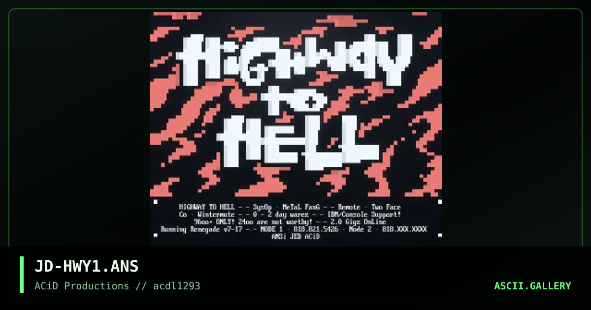 JD-HWY1.ANS, by jed, 1993