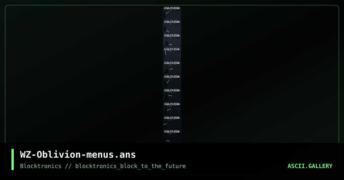 Oblivion Menus, by whazzit, 2015