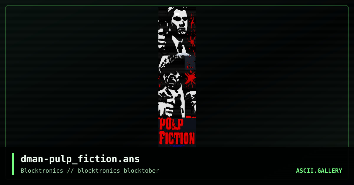 Pulp Fiction, by dman, 2016