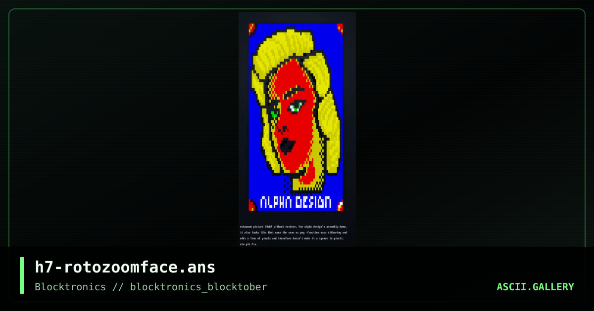 h7-rotozoomface.ans, by h7, 2016