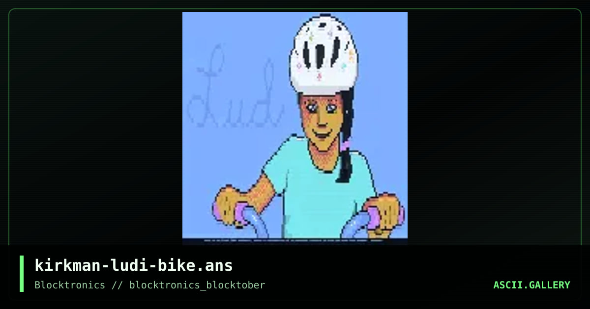 Ludi on bike, by kirkman, 2016