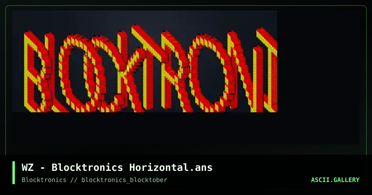 Blocktronics Horizontal, by whazzit, 2016