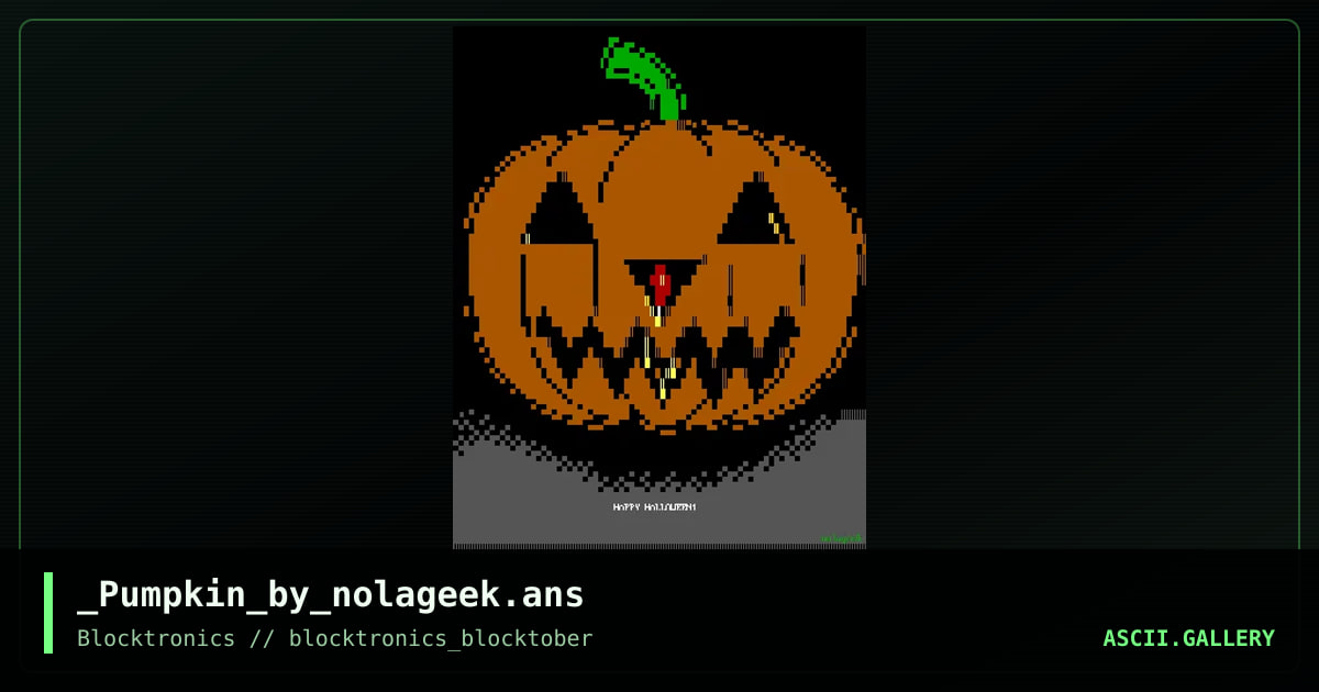 _Pumpkin_by_nolageek.ans, by nolageek, 2016