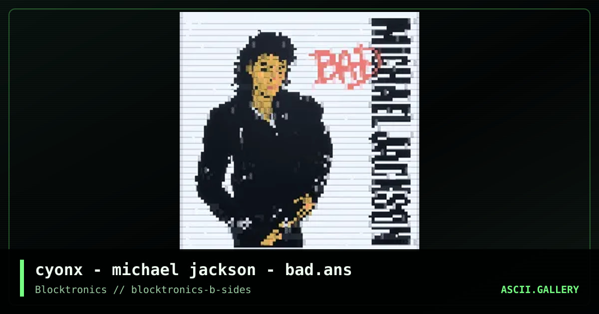 Michael Jackson - Bad, by cyonx, 2017