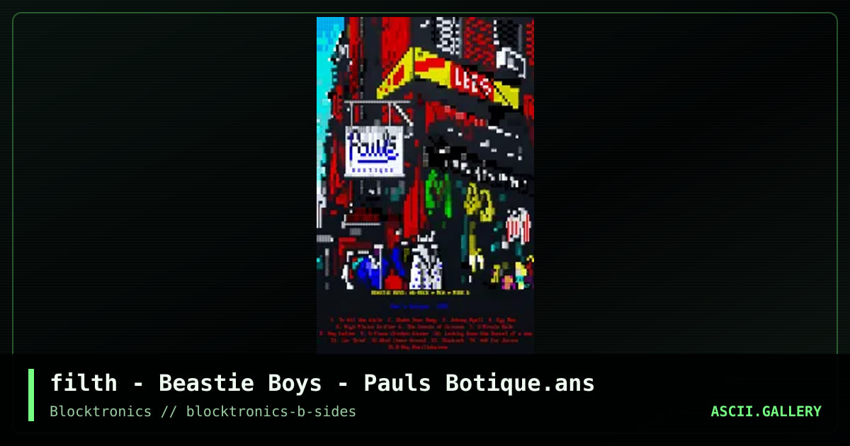 Paul's Botique, by filth, 2017